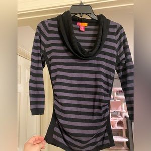 Size small black and gray, cowl neck sweater.